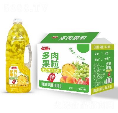 綠山園多肉果粒復合果汁菠蘿汁2.35L×6