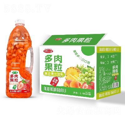 綠山園多肉果粒復合果汁草莓汁2.35L×6