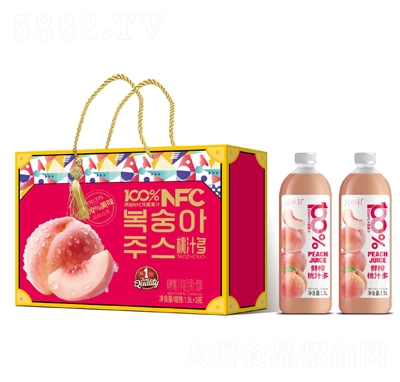 輕小初鮮榨桃汁多復(fù)合果汁飲料1.5LX3瓶