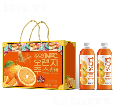 輕小初鮮榨橙汁多復(fù)合果汁飲料1.5LX3瓶